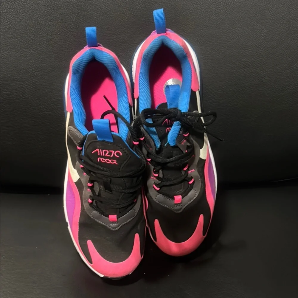 Nike Air Max 270 React -‎ Black, Pink, and Blue